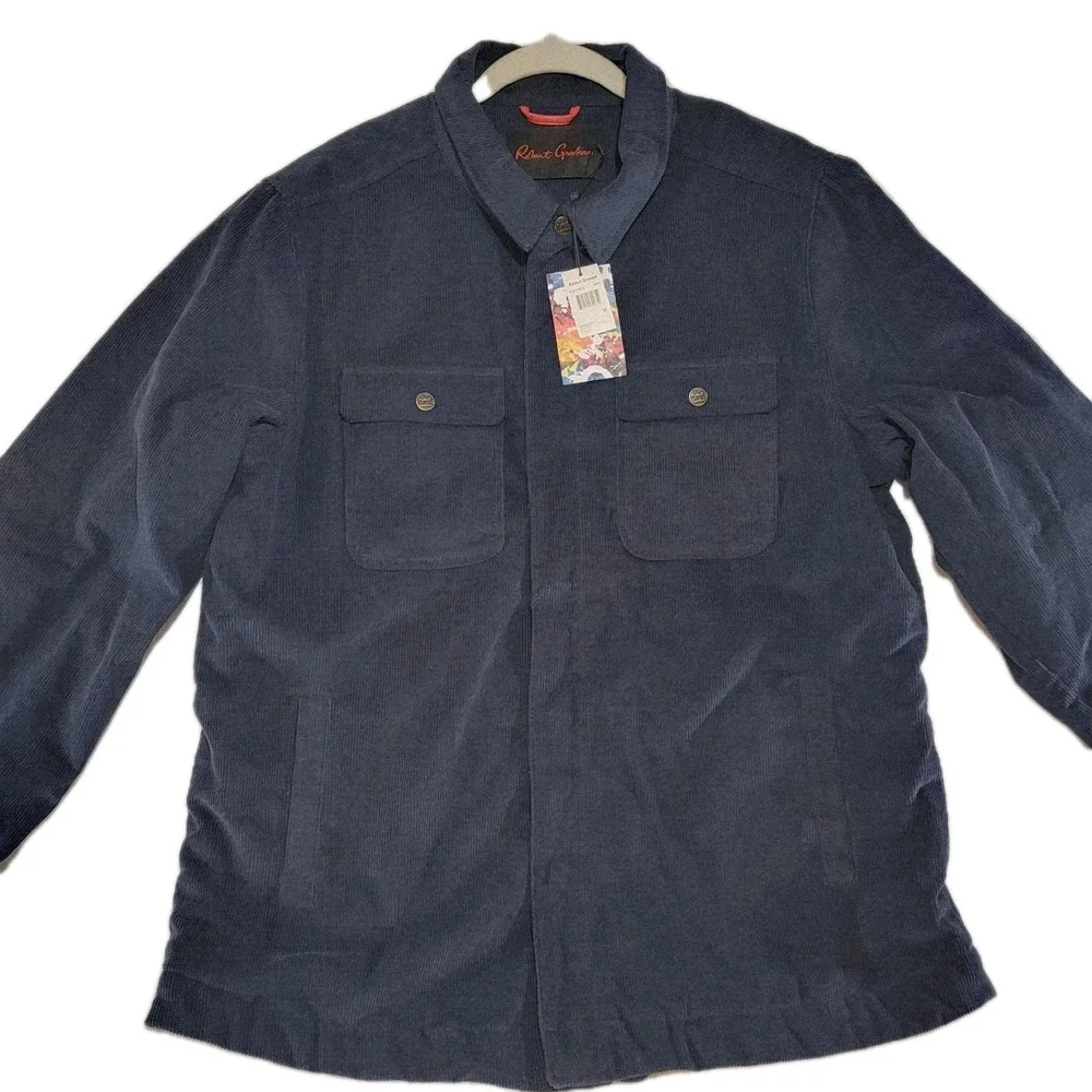 Robert Graham Men's Navy Quilted Corduroy Jacket Coat RGF21R12 SZ Med NWT $298